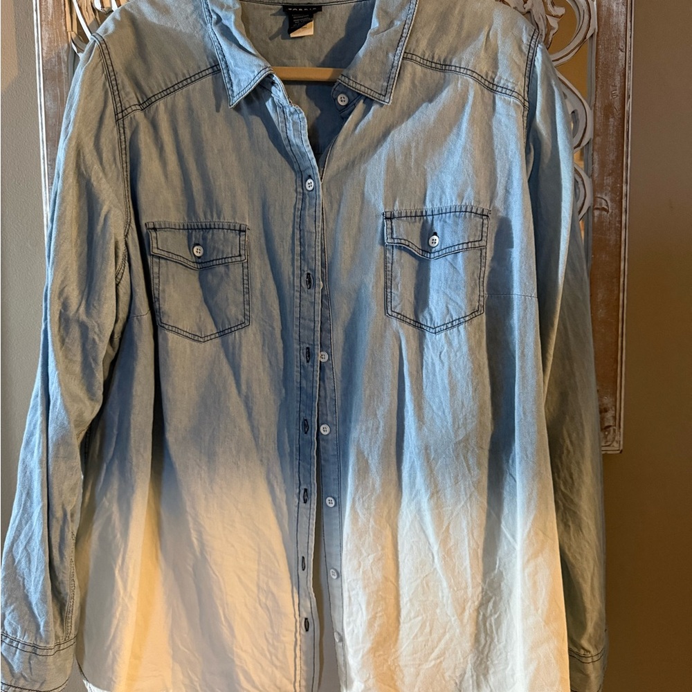 Torrid Light Blue Ombre Denim Shirt